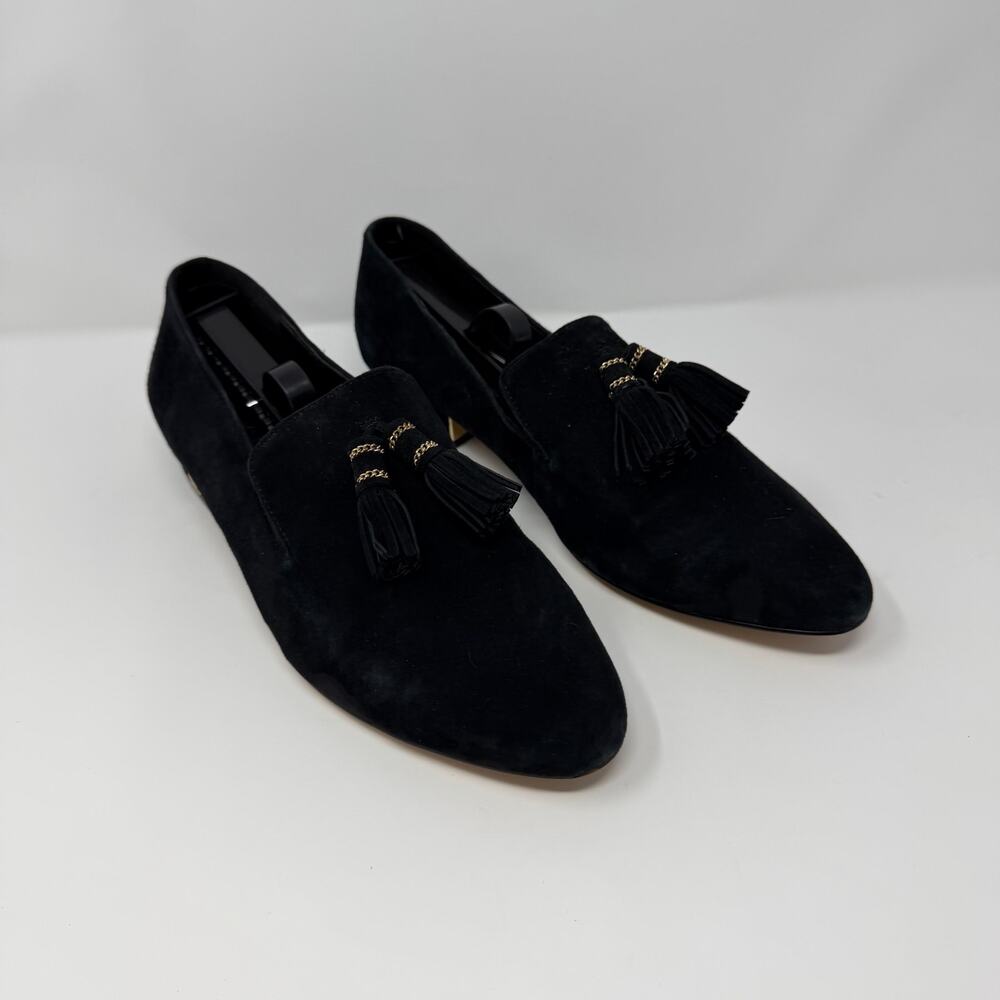 Karl Lagerfeld Paris Black Suede Tassel Loafers 11